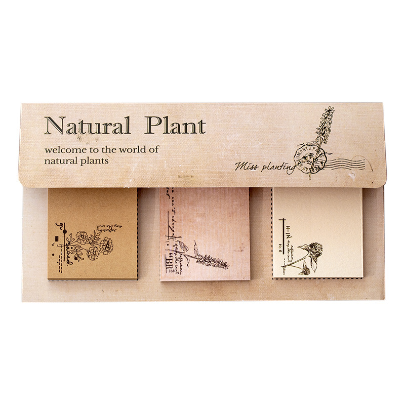 Yan Ji Note Set Plant Invitation Series Vintage Flowers and Plants Notebook DIY Material Decorative Paper 60 Pieces into 6 Models