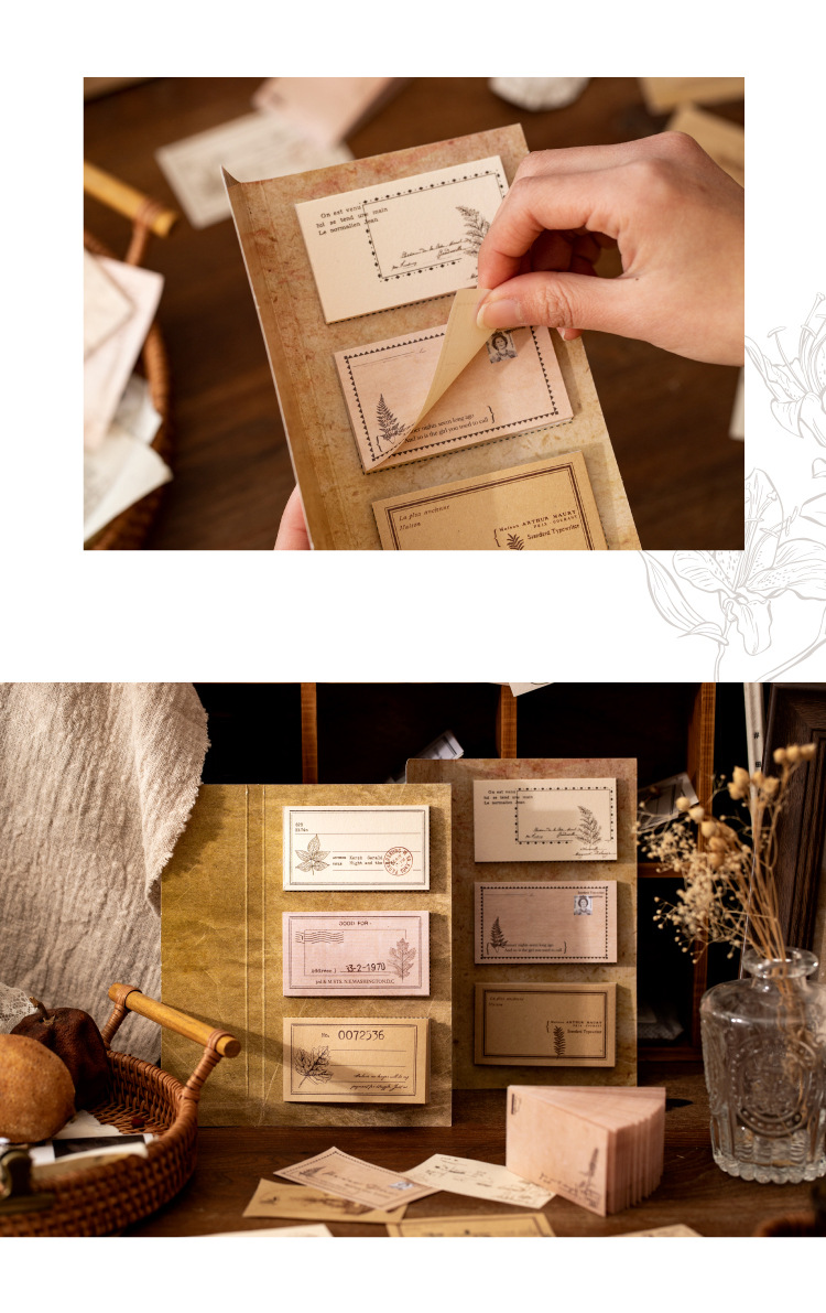 Yan Ji Note Set Plant Invitation Series Vintage Flowers and Plants Notebook DIY Material Decorative Paper 60 Pieces into 6 Models Yan Ji Note Set Plant Invitation Series Vintage Flowers and Plants Notebook DIY Material Decorative Paper 60 Pieces into 6 Models