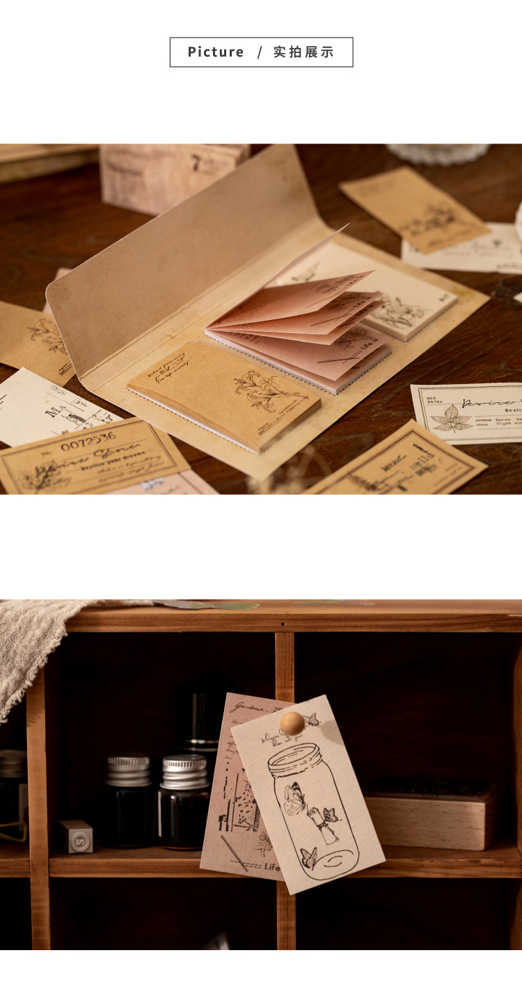 Yan Ji Note Set Plant Invitation Series Vintage Flowers and Plants Notebook DIY Material Decorative Paper 60 Pieces into 6 Models Yan Ji Note Set Plant Invitation Series Vintage Flowers and Plants Notebook DIY Material Decorative Paper 60 Pieces into 6 Models