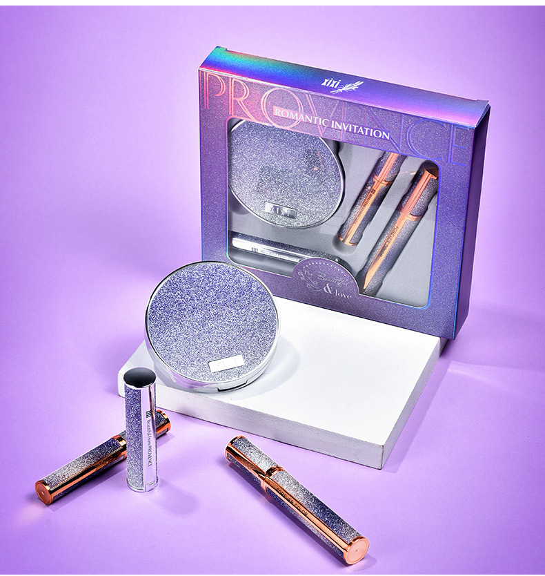 Provence romantic invitation for beauty makeup set in a box eyeshadow mascara lipstick set in a 4-piece gift box Provence romantic invitation for beauty makeup set in a box eyeshadow mascara lipstick set in a 4-piece gift box