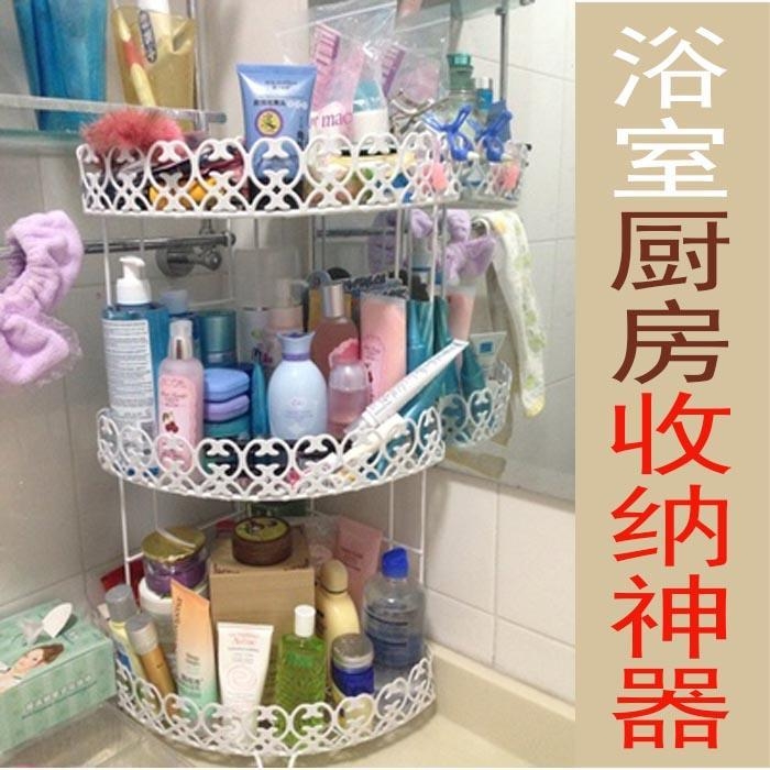 Tieyi bathroom corner rack 3 floor bathroom shelf Wall Hanging Desk Triangle Cosmetics Storage rack