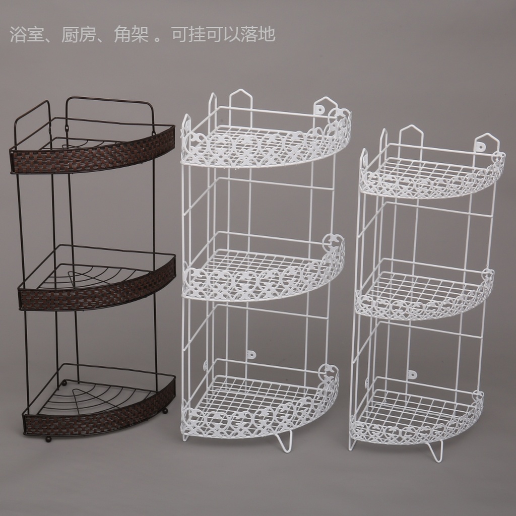 Tieyi bathroom corner rack 3 floor bathroom shelf Wall Hanging Desk Triangle Cosmetics Storage rack