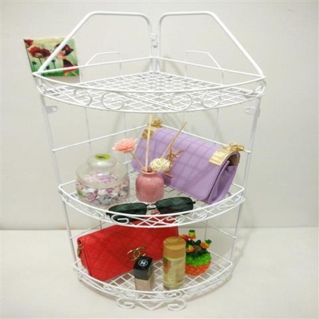 Tieyi bathroom corner rack 3 floor bathroom shelf Wall Hanging Desk Triangle Cosmetics Storage rack