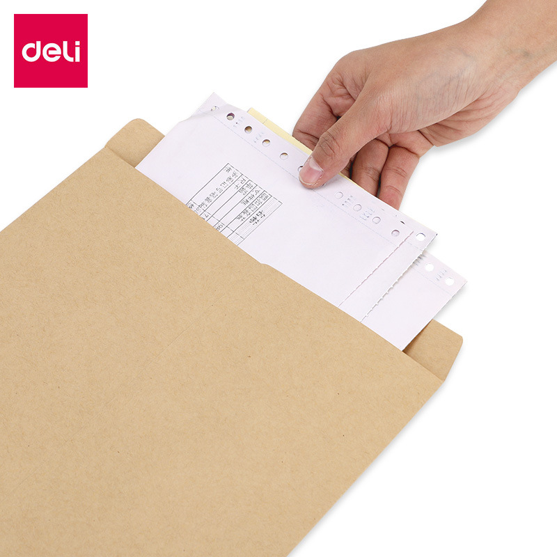 Deli Envelope Kraft Paper Envelope A4 Large White Envelope Paper Bag Envelope Bag Invoice Invitation Envelope