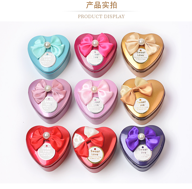 Creative Wedding Supplies Tinplate Wedding Candies Box Heart-Shaped Gift Candy Box Solid Color Factory in Stock Packaging Sticky Flower Creative Wedding Supplies Tinplate Wedding Candies Box Heart-Shaped Gift Candy Box Solid Color Factory in Stock Packaging Sticky Flower