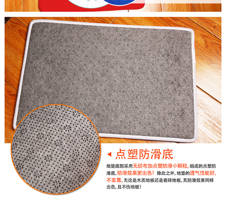 Amazon Cross-Border Flannel Watercolor Triangle Geometric Living Room Bedroom Non-Slip Floor Mat One Piece Dropshipping Processing Wholesale