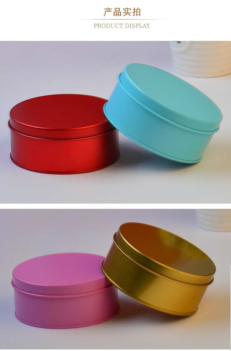 European Creative Wedding Supplies Tinplate Wedding Candies Box Gift Candy Box 10cm round Iron Box Wholesale