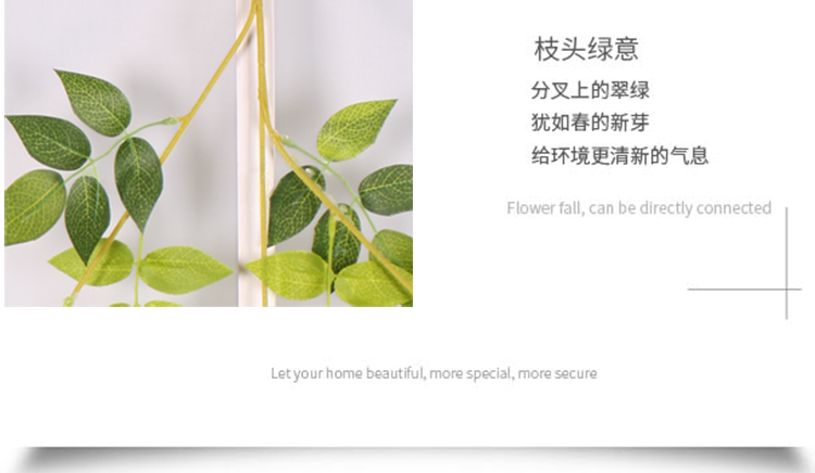 Artificial Wisteria Violet Plastic Silk Flower Decorative Vine Plant Ceiling Fake Flower for Wedding Rattan Green Plant Balcony