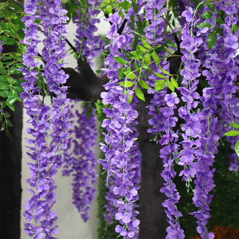 Artificial Wisteria Ceiling Wedding Encryption Flower Strip Artificial Flower Tofu Pudding Fake Flower Living Room Decoration Park Hotel Set