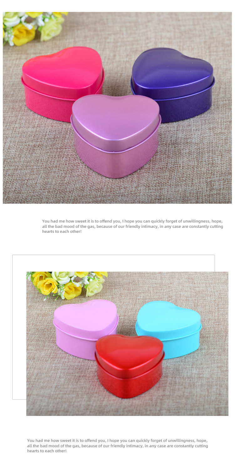 Creative Wedding Supplies Tinplate Wedding Candies Box Heart-Shaped Gift Candy Box Solid Color Wedding Candies Box Factory in Stock Creative Wedding Supplies Tinplate Wedding Candies Box Heart-Shaped Gift Candy Box Solid Color Wedding Candies Box Factory in Stock