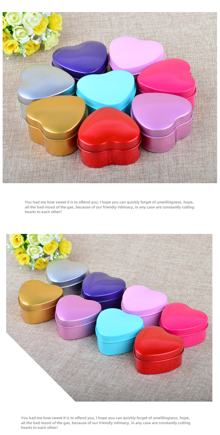 Creative Wedding Supplies Tinplate Wedding Candies Box Heart-Shaped Gift Candy Box Solid Color Wedding Candies Box Factory in Stock Creative Wedding Supplies Tinplate Wedding Candies Box Heart-Shaped Gift Candy Box Solid Color Wedding Candies Box Factory in Stock