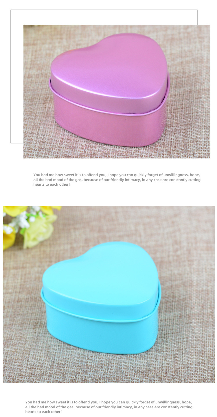 Creative Wedding Supplies Tinplate Wedding Candies Box Heart-Shaped Gift Candy Box Solid Color Wedding Candies Box Factory in Stock Creative Wedding Supplies Tinplate Wedding Candies Box Heart-Shaped Gift Candy Box Solid Color Wedding Candies Box Factory in Stock