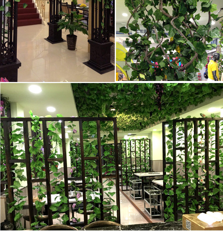 Simulation Rattan Fake Flower Vine Grape Leaves Fake Leaves Green Leaf Plant Ceiling Decoration Pipe Hiding Vine Ivy