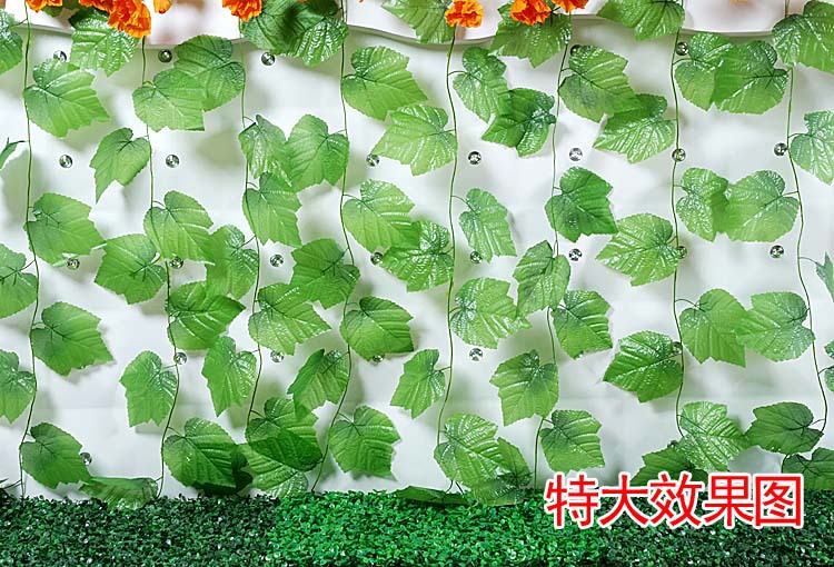 Simulation Rattan Fake Flower Vine Grape Leaves Fake Leaves Green Leaf Plant Ceiling Decoration Pipe Hiding Vine Ivy