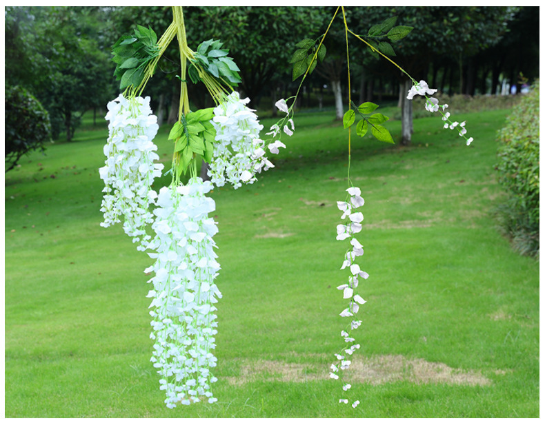 Artificial Wisteria Wedding Ceiling Decorative Silk Flower Artificial Fake Flower Rattan HANAFUJI Violets HANAFUJI Home Art Gallery Green Plants