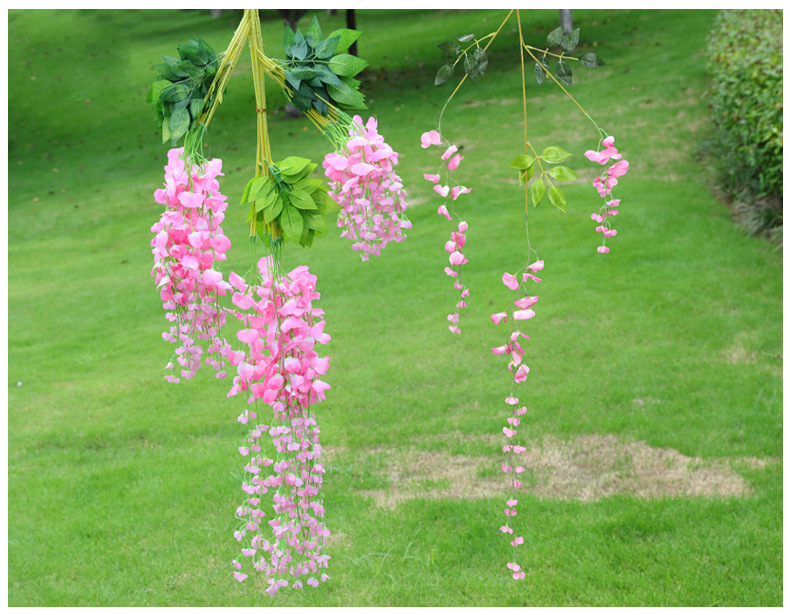 Artificial Wisteria Wedding Ceiling Decorative Silk Flower Artificial Fake Flower Rattan HANAFUJI Violets HANAFUJI Home Art Gallery Green Plants