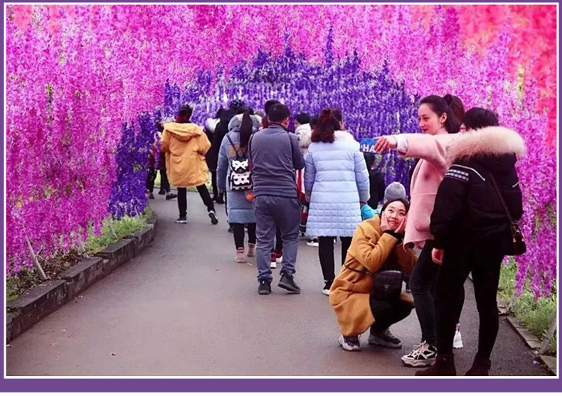 Artificial Wisteria Wedding Ceiling Decorative Silk Flower Artificial Fake Flower Rattan HANAFUJI Violets HANAFUJI Home Art Gallery Green Plants