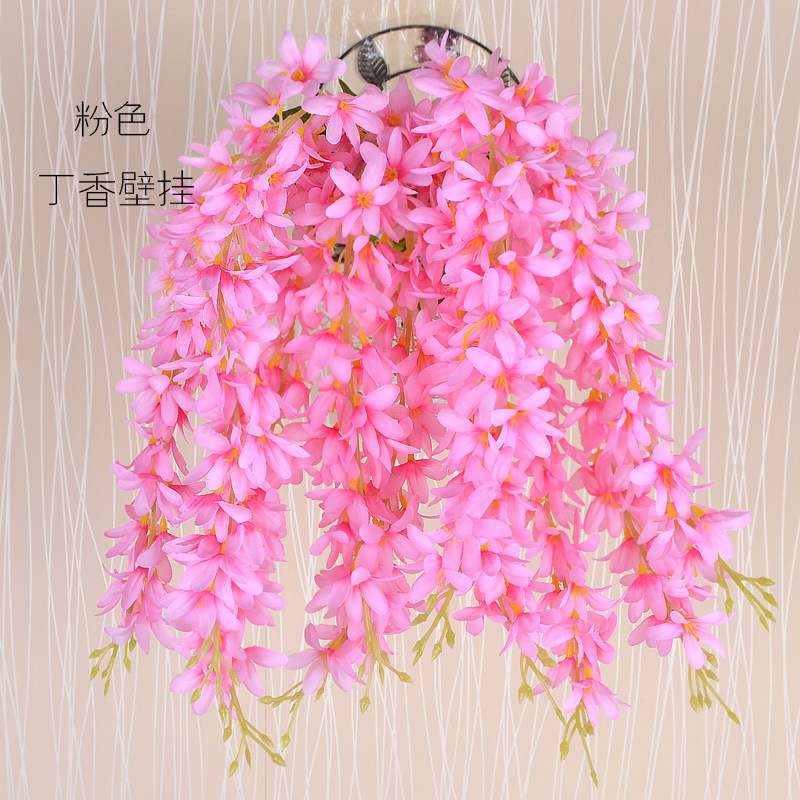 Wholesale Artificial Wisteria Lilac Wall Hanging the Flowers Fake Flower Wedding Decoration Flower Rattan Vine Silk Flower Ceiling Flowers