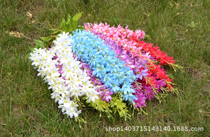 Wholesale Artificial Wisteria Lilac Wall Hanging the Flowers Fake Flower Wedding Decoration Flower Rattan Vine Silk Flower Ceiling Flowers