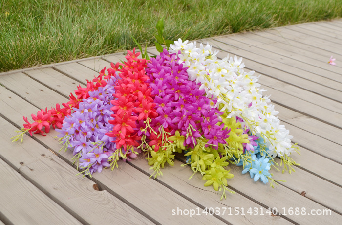 Wholesale Artificial Wisteria Lilac Wall Hanging the Flowers Fake Flower Wedding Decoration Flower Rattan Vine Silk Flower Ceiling Flowers