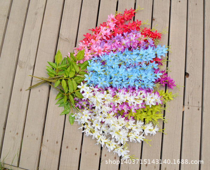 Wholesale Artificial Wisteria Lilac Wall Hanging the Flowers Fake Flower Wedding Decoration Flower Rattan Vine Silk Flower Ceiling Flowers