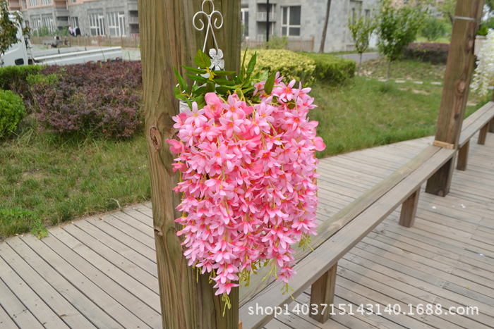Wholesale Artificial Wisteria Lilac Wall Hanging the Flowers Fake Flower Wedding Decoration Flower Rattan Vine Silk Flower Ceiling Flowers