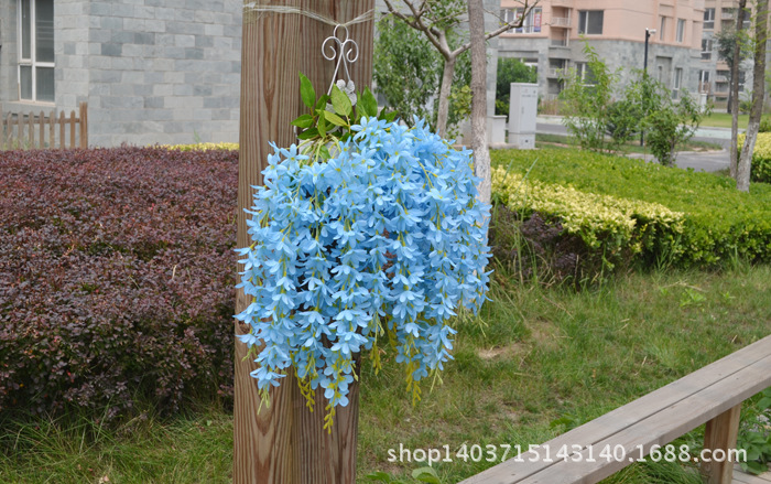 Wholesale Artificial Wisteria Lilac Wall Hanging the Flowers Fake Flower Wedding Decoration Flower Rattan Vine Silk Flower Ceiling Flowers