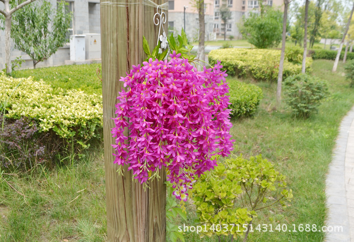 Wholesale Artificial Wisteria Lilac Wall Hanging the Flowers Fake Flower Wedding Decoration Flower Rattan Vine Silk Flower Ceiling Flowers