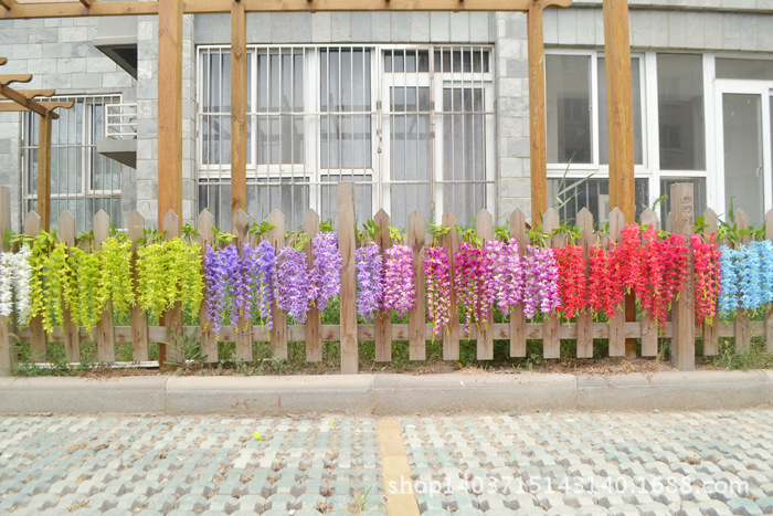 Wholesale Artificial Wisteria Lilac Wall Hanging the Flowers Fake Flower Wedding Decoration Flower Rattan Vine Silk Flower Ceiling Flowers