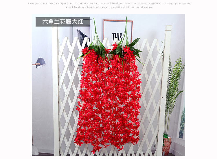 Wholesale Artificial Wisteria Lilac Wall Hanging the Flowers Fake Flower Wedding Decoration Flower Rattan Vine Silk Flower Ceiling Flowers