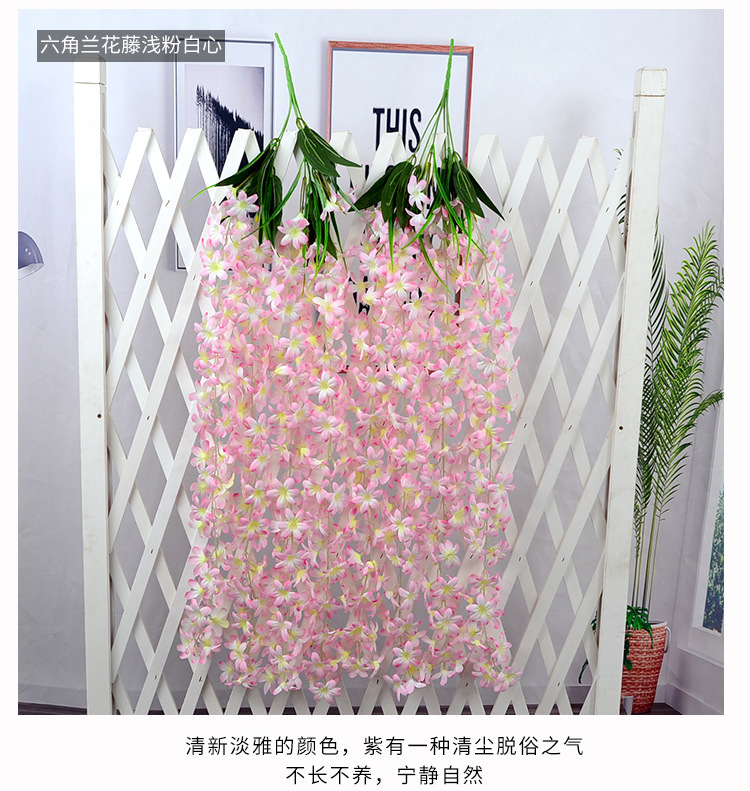Wholesale Artificial Wisteria Lilac Wall Hanging the Flowers Fake Flower Wedding Decoration Flower Rattan Vine Silk Flower Ceiling Flowers
