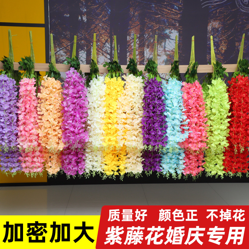 Artificial Flower Indoor Ceiling Decoration Fake Flower for Wedding Corridor Hanging Plastic the Flowers Artificial Plant Wisteria Flower Rattan