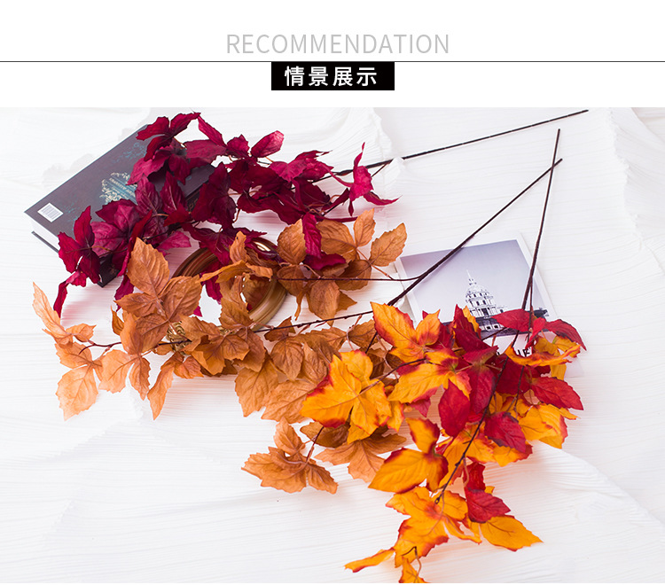 Wedding Simulation Flower Leaf Material Blue Bird Leaf Wedding Hall Layout Ceiling Road Lead Plastic Flowers Hotel Home Decorative Fake Flower