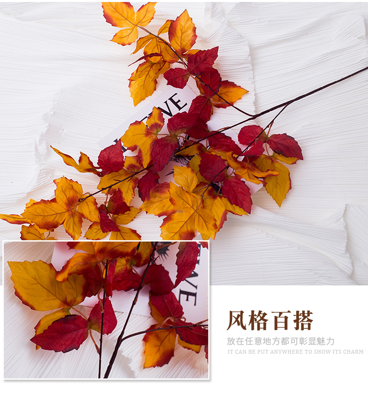 Wedding Simulation Flower Leaf Material Blue Bird Leaf Wedding Hall Layout Ceiling Road Lead Plastic Flowers Hotel Home Decorative Fake Flower