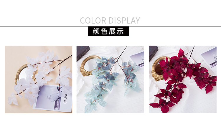 Wedding Simulation Flower Leaf Material Blue Bird Leaf Wedding Hall Layout Ceiling Road Lead Plastic Flowers Hotel Home Decorative Fake Flower