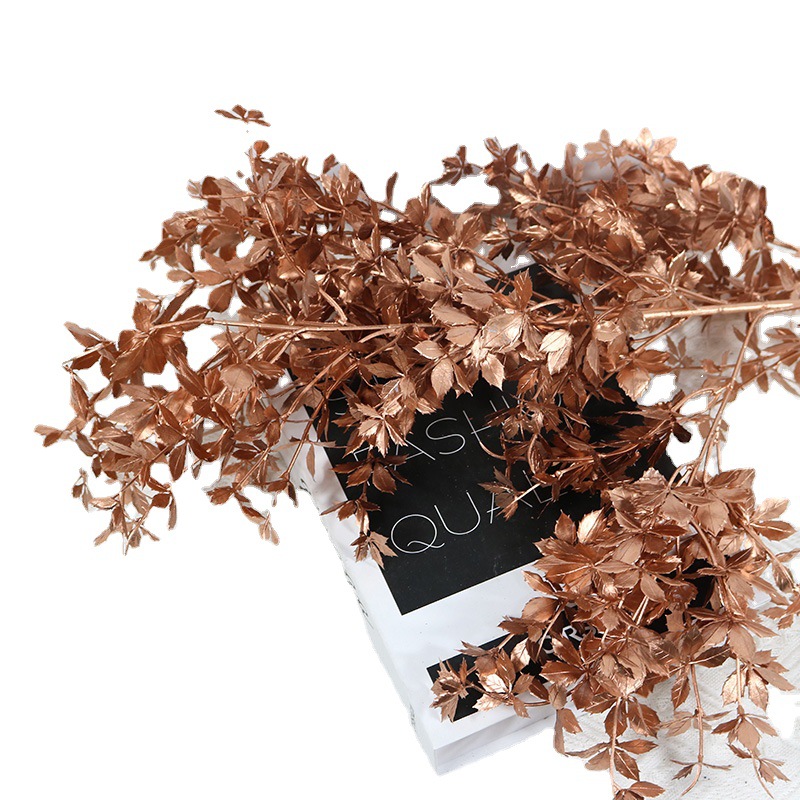 Artificial Flower New Rose Leaf Multi-Color Flower Material Wedding Ceiling Flower Arrangement with Grass Leaf Material Wedding Hall Decoration