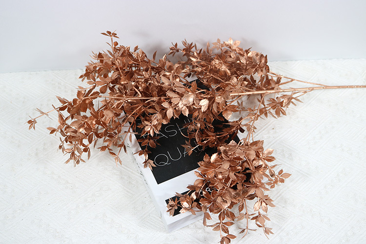 Artificial Flower New Rose Leaf Multi-Color Flower Material Wedding Ceiling Flower Arrangement with Grass Leaf Material Wedding Hall Decoration