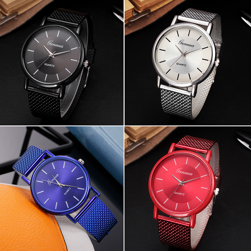 New AliExpress Men&#039;s Quartz Wrist Watch Couple Watch a Pair of Women&#039;s Watches Casual Fashion Mesh Strap Watch Ladies