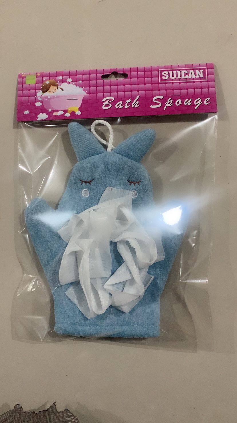 Bunny with Mesh Sponge Bath Gloves Bunny with Mesh Sponge Bath Gloves