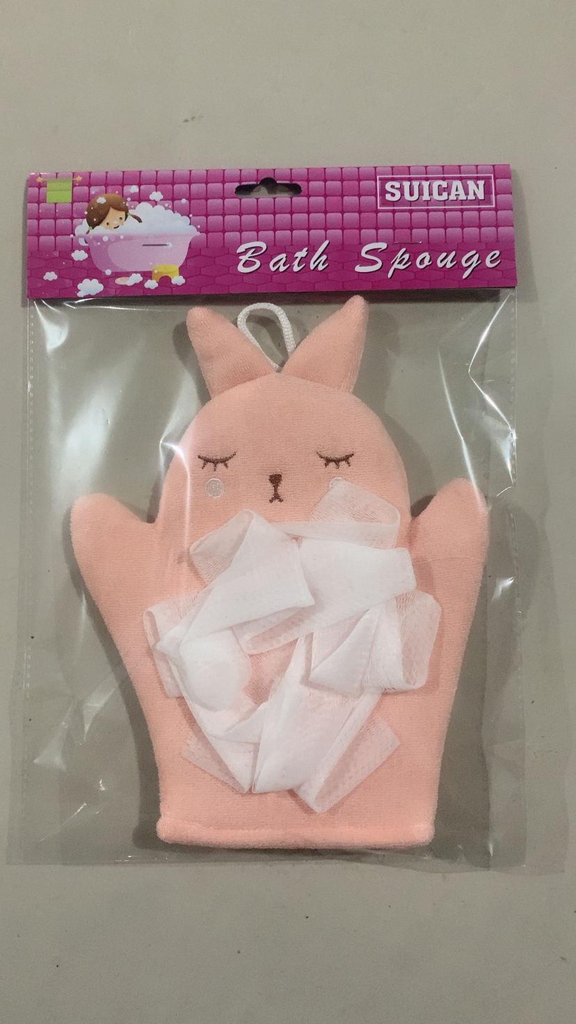 Bunny with Mesh Sponge Bath Gloves Bunny with Mesh Sponge Bath Gloves