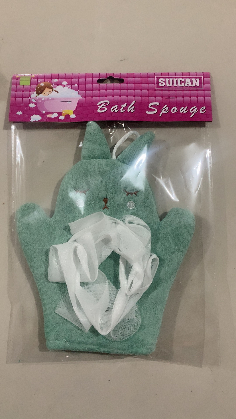 Bunny with Mesh Sponge Bath Gloves Bunny with Mesh Sponge Bath Gloves