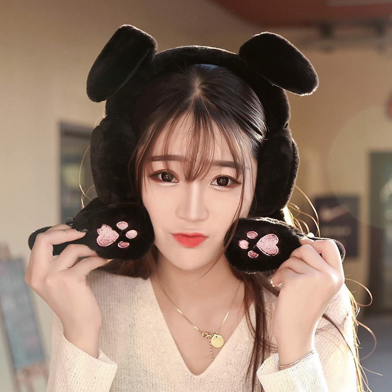 Internet Celebrity Ins Toy TikTok Same Style Moving Rabbit Ears Hair Hoop Plush Hat Cute Cute Hair Accessories for Girls