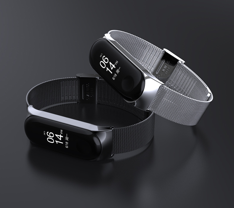Suitable for Xiaomi Bracelet 4 M 3 Metal Strap Wrist Strap Stainless Steel Snap Joint Milanis Replacement Strap Suitable for Xiaomi Bracelet 4 M 3 Metal Strap Wrist Strap Stainless Steel Snap Joint Milanis Replacement Strap