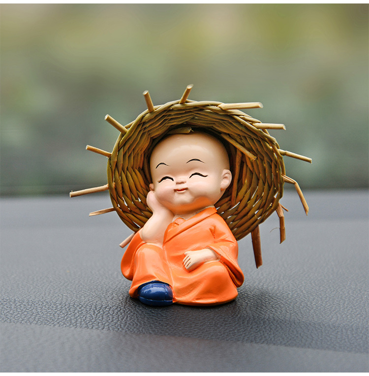 Car Decoration 4 Sets Price Four No Straw Hat Monk Car Kung Fu Little Monk Resin