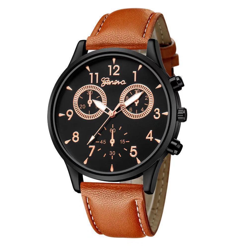 Douyin Online Influencer Geneva Gift Men 'S Watch Simple Business Men 'S Watch Foreign Trade Fake Three-Eye Belt Women 'S Wrist Watch Douyin Online Influencer Geneva Gift Men 'S Watch Simple Business Men 'S Watch Foreign Trade Fake Three-Eye Belt Women 'S Wrist Watch