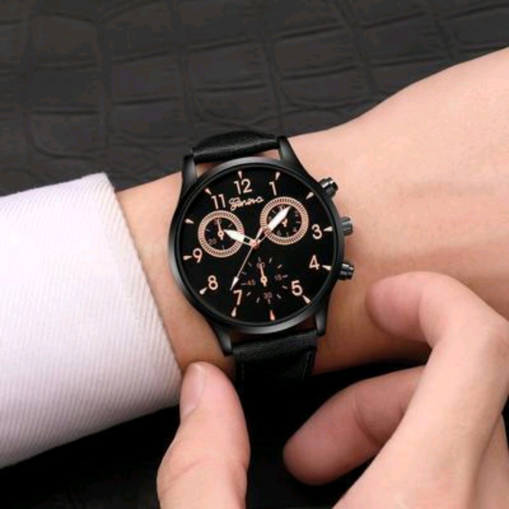 Douyin Online Influencer Geneva Gift Men 'S Watch Simple Business Men 'S Watch Foreign Trade Fake Three-Eye Belt Women 'S Wrist Watch Douyin Online Influencer Geneva Gift Men 'S Watch Simple Business Men 'S Watch Foreign Trade Fake Three-Eye Belt Women 'S Wrist Watch