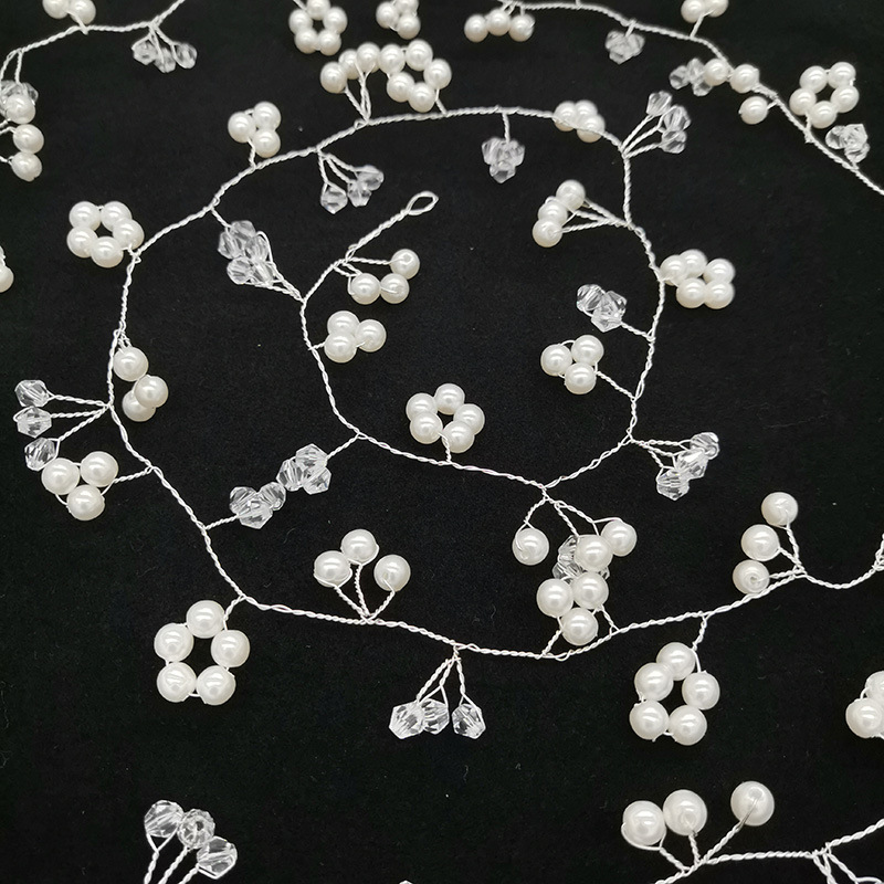 European and American bride ebay sales extension 1 M handmade crystal pearl hair headband wedding dress accessories headband European and American bride ebay sales extension 1 M handmade crystal pearl hair headband wedding dress accessories headband