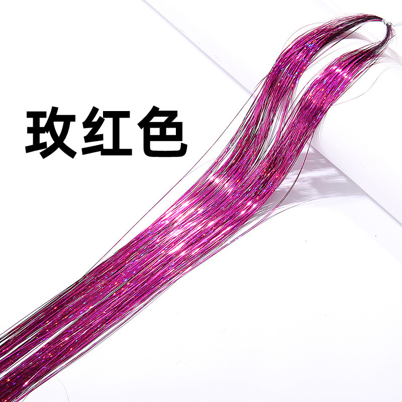 Tinsel Hair Extension Gold Silk 120cm Hair Band Colorful Ropes Colorful Laser Silk Flash Hair Extension Color Thread Tinsel Hair Extension Gold Silk 120cm Hair Band Colorful Ropes Colorful Laser Silk Flash Hair Extension Color Thread