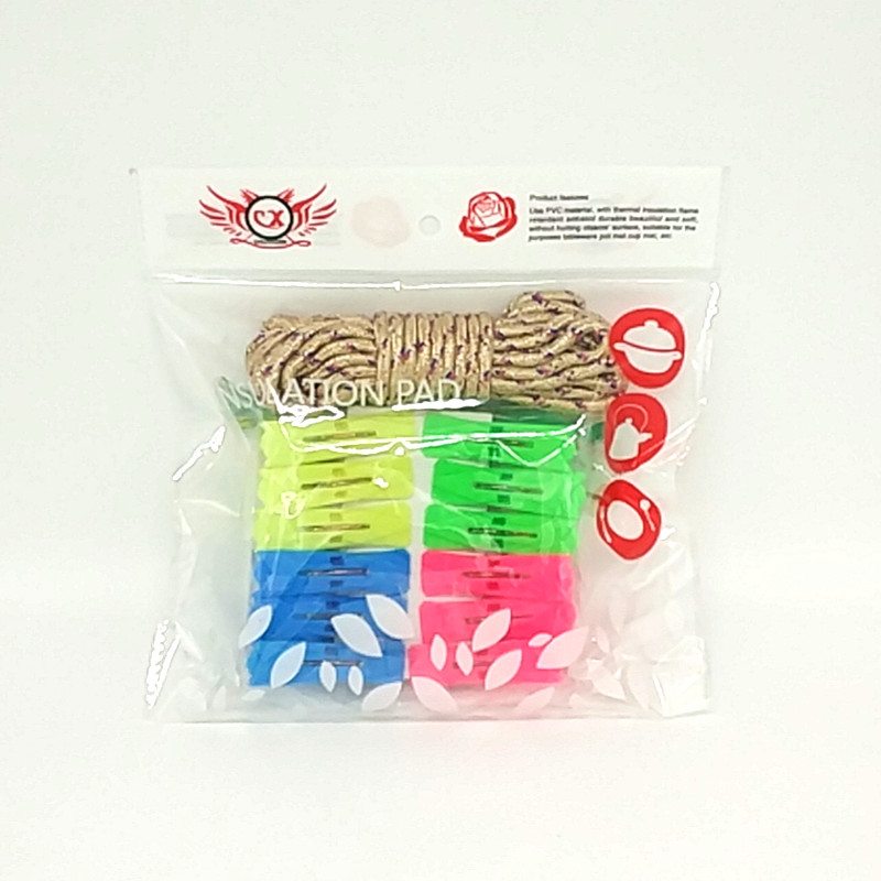 Bagged Plastic Clip Rope Clothes Rope Clothes Pin Set