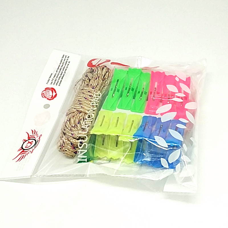 Bagged Plastic Clip Rope Clothes Rope Clothes Pin Set Bagged Plastic Clip Rope Clothes Rope Clothes Pin Set